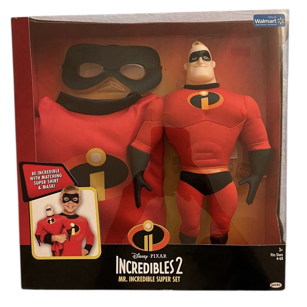 Disney Incredibles 2 Mr Incredible Super Set Shirt, Mask & 14” Doll Sz 4-6X